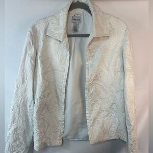 Chicos cotton blend white and embroidered jackets. So lovely! Casual or dressy.